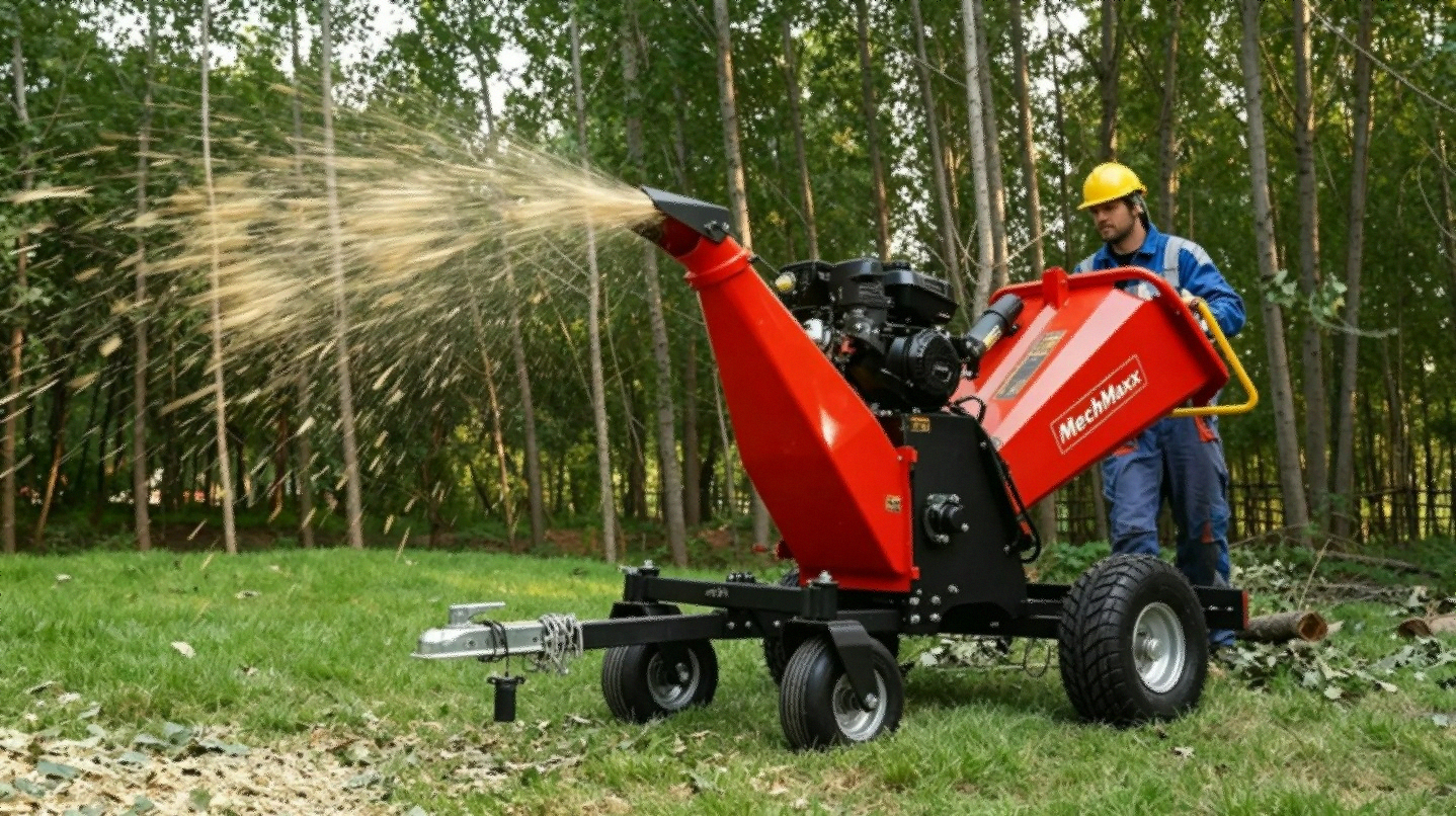 MechMaxx B150 6 inch Kohler 429cc 14HP wood chipper shredder red 4-wheel towable