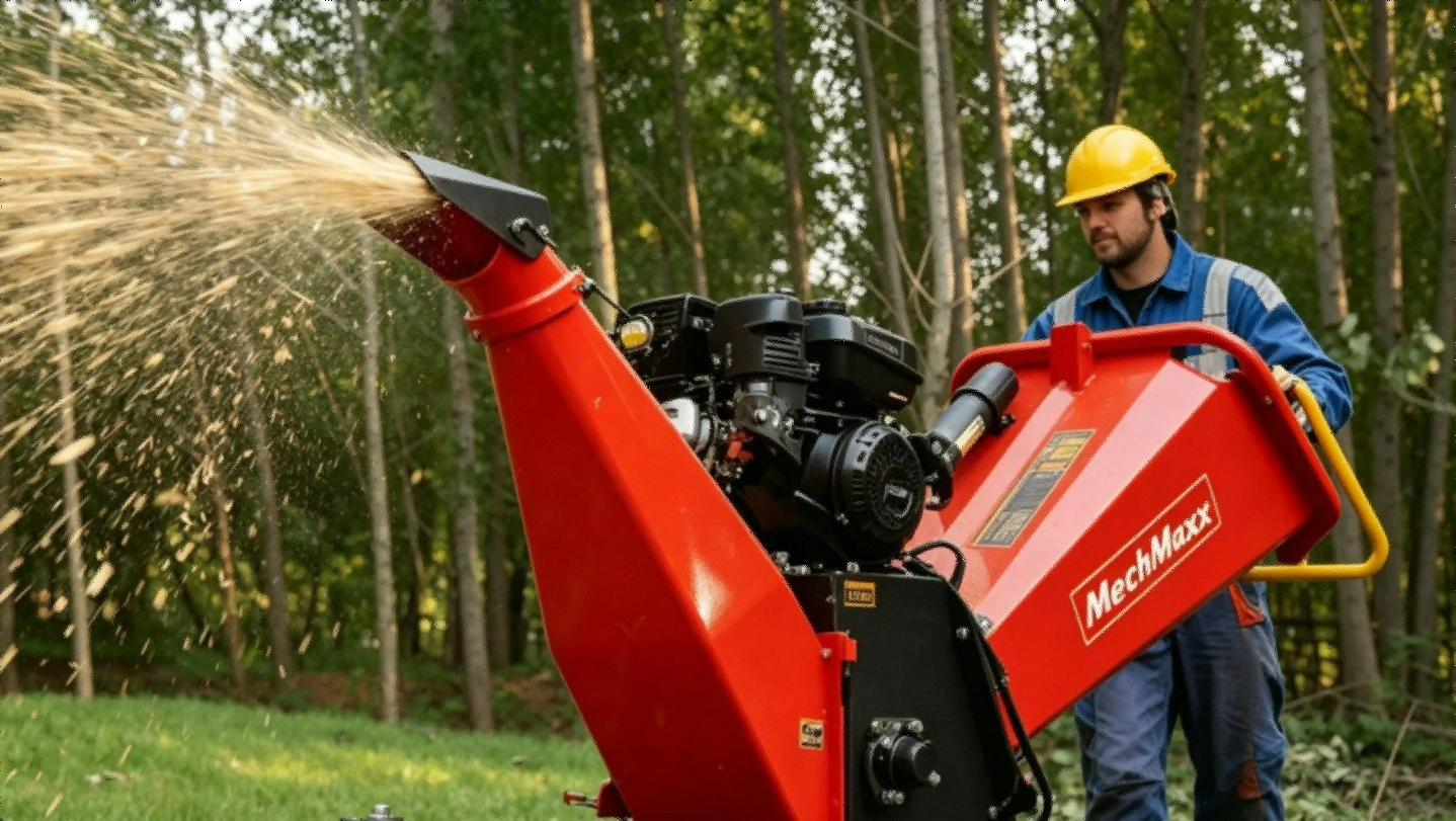 MechMaxx B150 6 inch Kohler 429cc 14HP wood chipper shredder red 4-wheel towable