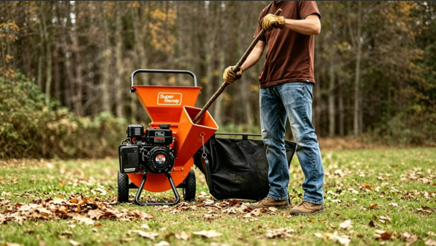 SuperHandy Wood Chipper Shredder Mulcher Ultra Heavy Duty 7HP 3-in-1 gas powered orange steel