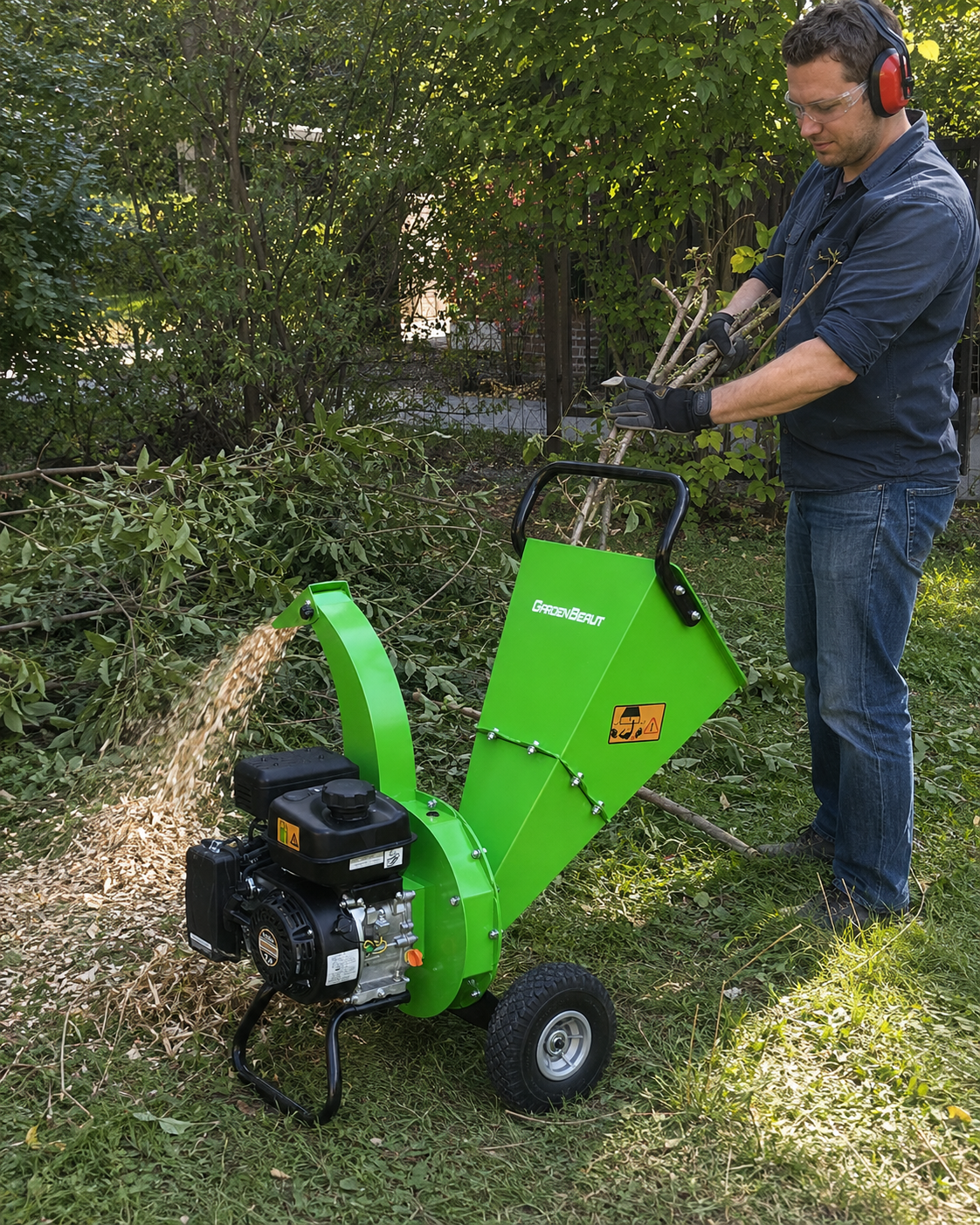 GardenBeaut S3 Gas Wood Chipper Shredder 7HP