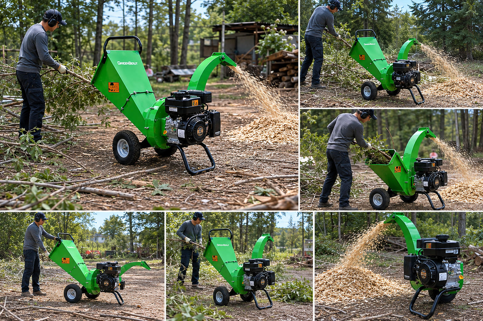 GARDENBEAUT S3 chipper output mulch pile