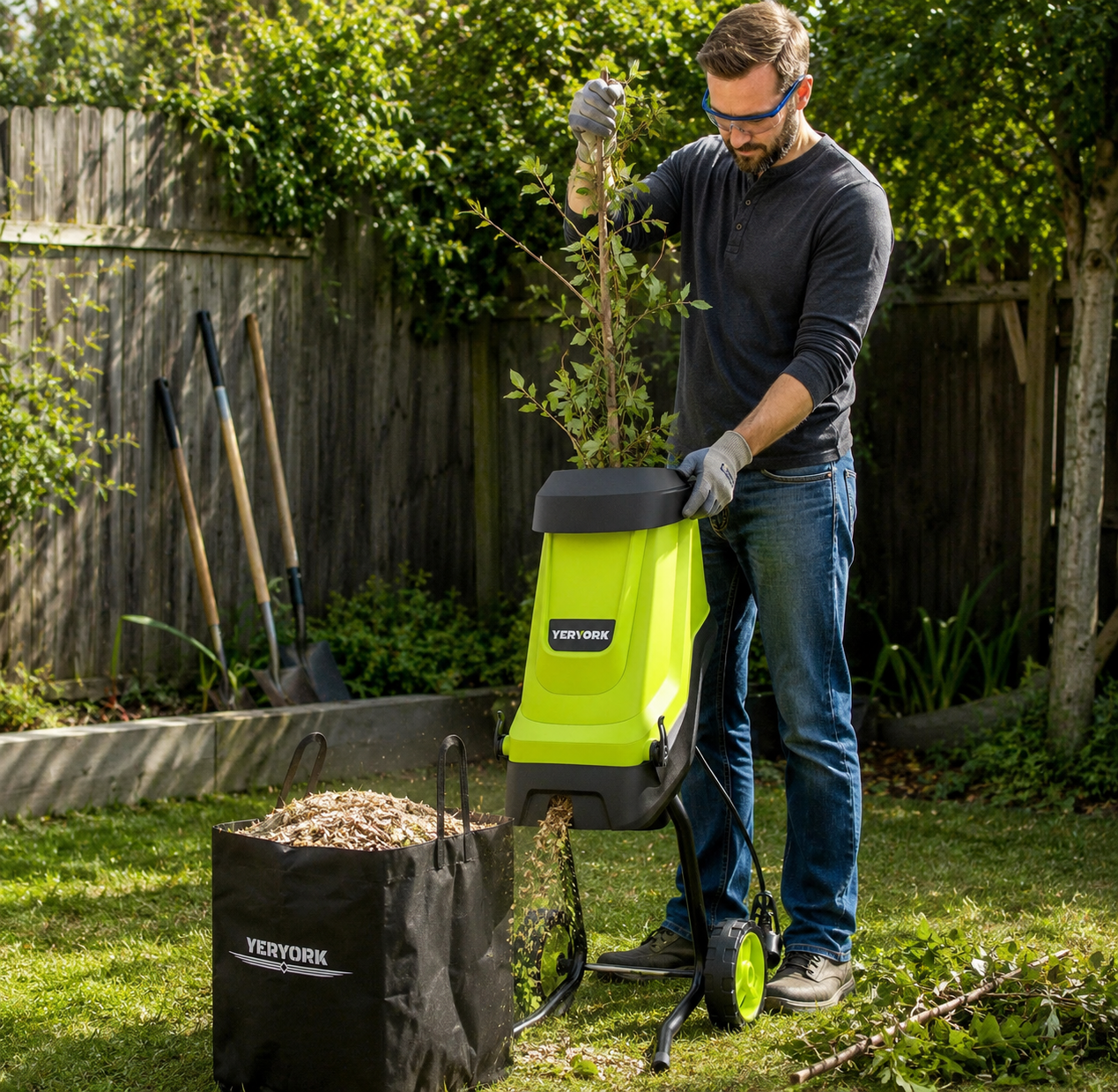 Yeryork 15-Amp Electric Wood Chipper — full product view